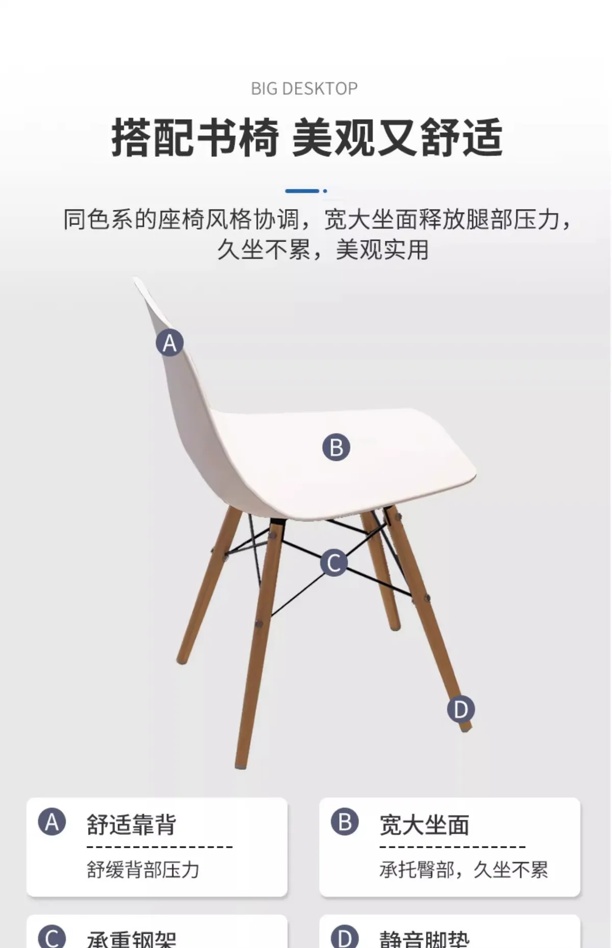 Simple Rectangular Computer Desk for Small Spaces - Modern Writing Table for Bedroom, Living Room, or Office - Student Study Desk showcase 13