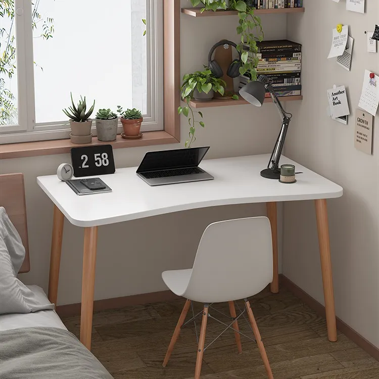 Simple Rectangular Computer Desk for Small Spaces - Modern Writing Table for Bedroom, Living Room, or Office - Student Study Desk thumbnail 2