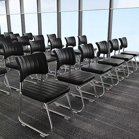 Ergonomic Office Chair for Conference Room, Staff Training, and Home Use - Comfortable Long Sitting Simple Backrest Design