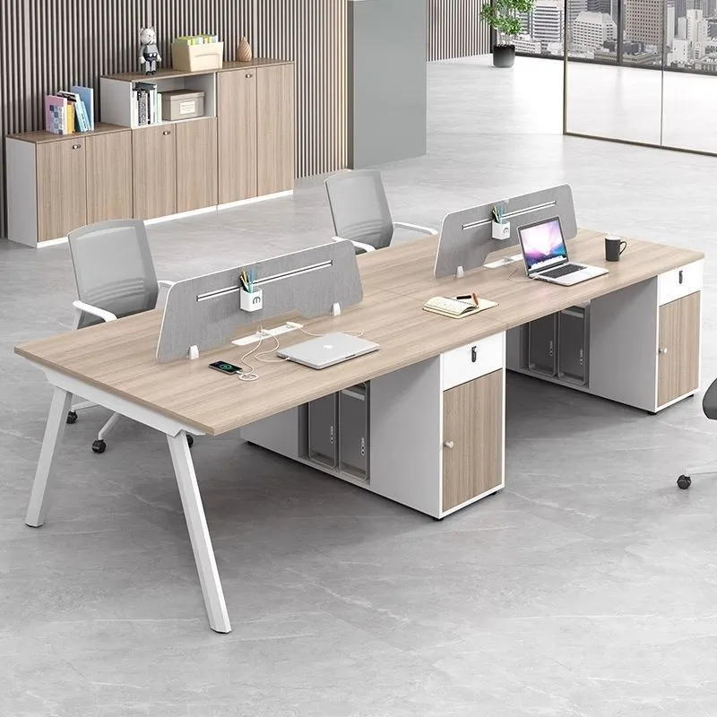Office Desk and Chair Set - Modern Workstation Computer Desk with Privacy Screen - Cubicle Style for Staff and Home Office