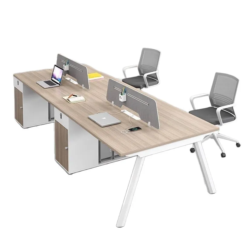 Office Desk and Chair Set - Modern Workstation Computer Desk with Privacy Screen - Cubicle Style for Staff and Home Office thumbnail 5