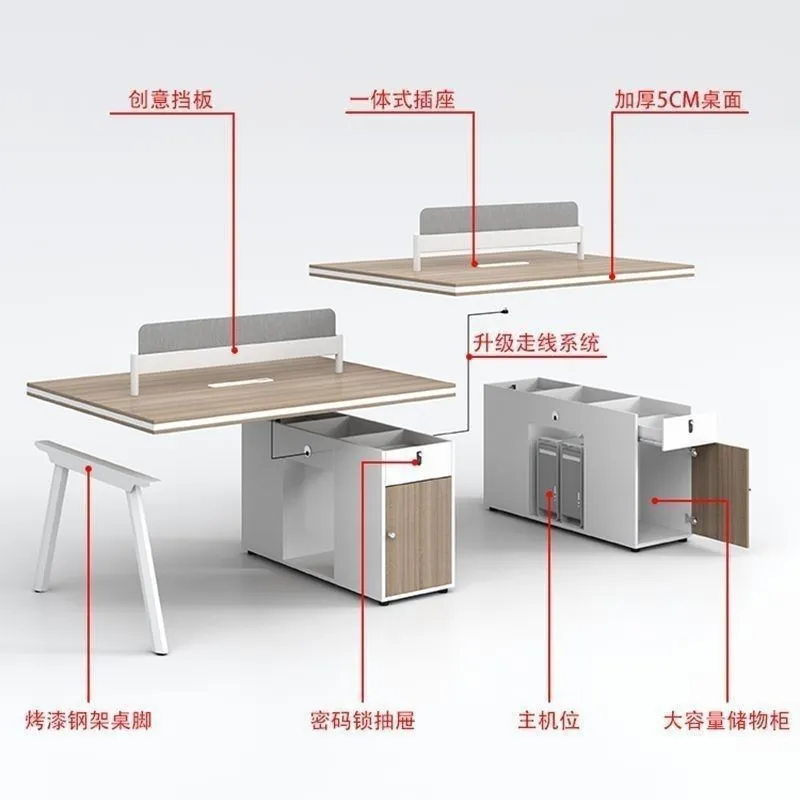 Office Desk and Chair Set - Modern Workstation Computer Desk with Privacy Screen - Cubicle Style for Staff and Home Office thumbnail 4
