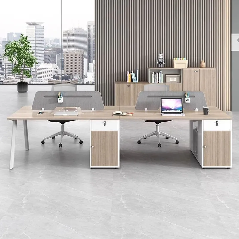 Office Desk and Chair Set - Modern Workstation Computer Desk with Privacy Screen - Cubicle Style for Staff and Home Office thumbnail 3