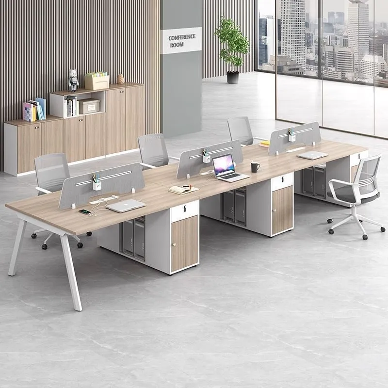 Office Desk and Chair Set - Modern Workstation Computer Desk with Privacy Screen - Cubicle Style for Staff and Home Office thumbnail 2