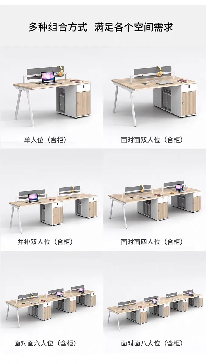 Office Desk and Chair Set - Modern Workstation Computer Desk with Privacy Screen - Cubicle Style for Staff and Home Office showcase 13