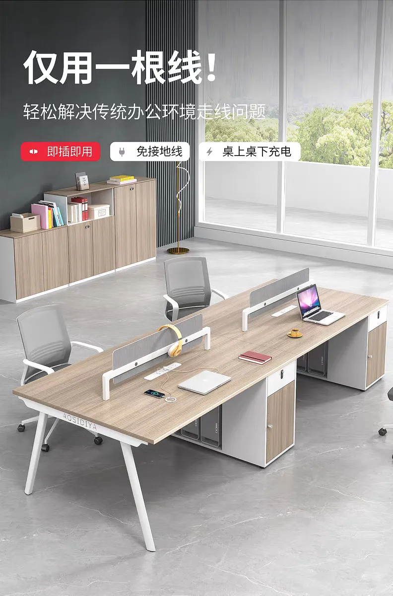 Office Desk and Chair Set - Modern Workstation Computer Desk with Privacy Screen - Cubicle Style for Staff and Home Office showcase 2