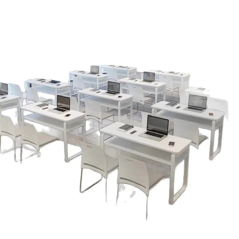 Training Table and Chair Set for Educational Institutions - Classroom Double Desks and Chairs - Splicable Conference Room Long Desks - Simple and Modern Design thumbnail 5