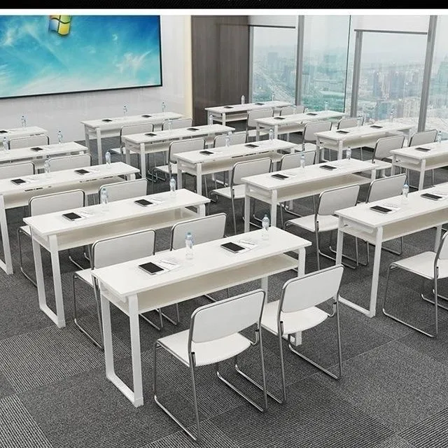 Training Table and Chair Set for Educational Institutions - Classroom Double Desks and Chairs - Splicable Conference Room Long Desks - Simple and Modern Design thumbnail 6