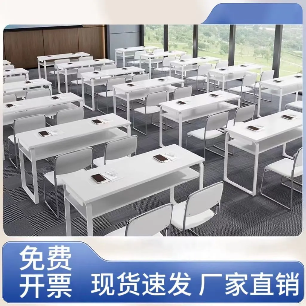 Training Table and Chair Set for Educational Institutions - Classroom Double Desks and Chairs - Splicable Conference Room Long Desks - Simple and Modern Design thumbnail 3