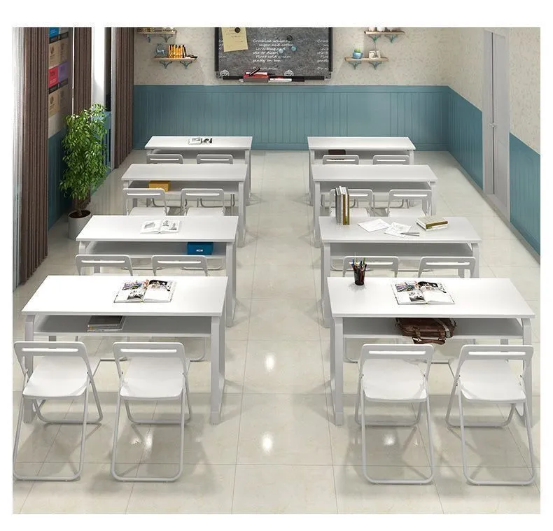 Training Table and Chair Set for Educational Institutions - Classroom Double Desks and Chairs - Splicable Conference Room Long Desks - Simple and Modern Design showcase 12