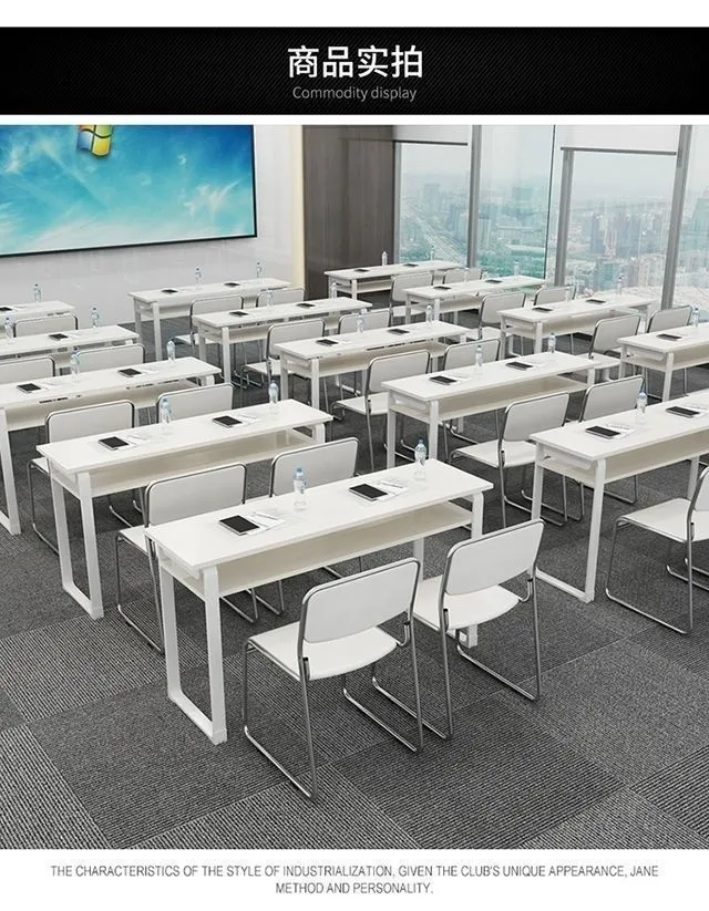 Training Table and Chair Set for Educational Institutions - Classroom Double Desks and Chairs - Splicable Conference Room Long Desks - Simple and Modern Design showcase 13