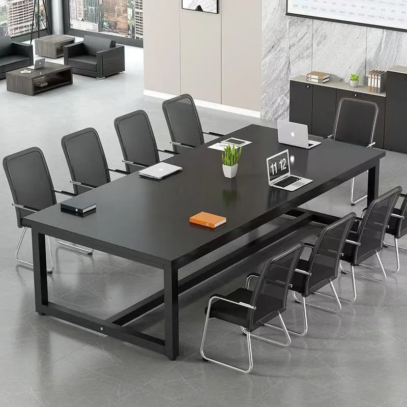 Large Conference Table Rectangular Office Furniture Meeting Room Desk Table and Chair Set Long Workbench for Business Meetings and Presentations