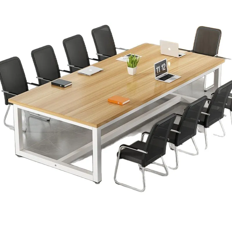 Large Conference Table Rectangular Office Furniture Meeting Room Desk Table and Chair Set Long Workbench for Business Meetings and Presentations thumbnail 5