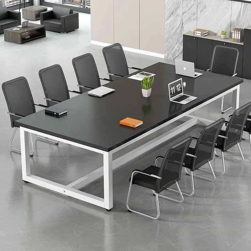 Large Conference Table Rectangular Office Furniture Meeting Room Desk Table and Chair Set Long Workbench for Business Meetings and Presentations thumbnail 6