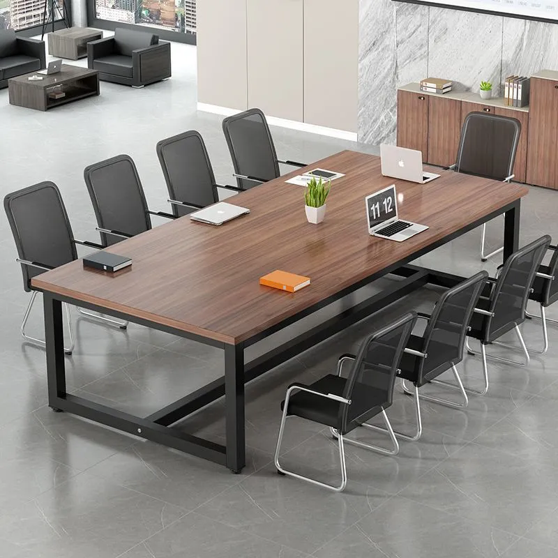 Large Conference Table Rectangular Office Furniture Meeting Room Desk Table and Chair Set Long Workbench for Business Meetings and Presentations thumbnail 9