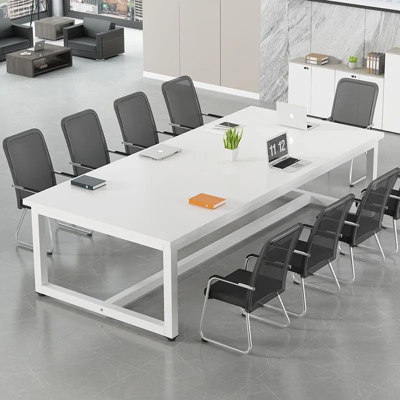 Large Conference Table Rectangular Office Furniture Meeting Room Desk Table and Chair Set Long Workbench for Business Meetings and Presentations thumbnail 8