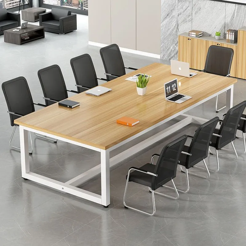 Large Conference Table Rectangular Office Furniture Meeting Room Desk Table and Chair Set Long Workbench for Business Meetings and Presentations thumbnail 7