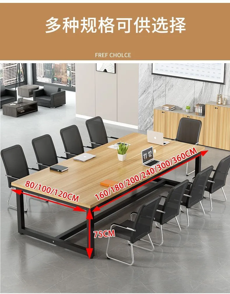 Large Conference Table Rectangular Office Furniture Meeting Room Desk Table and Chair Set Long Workbench for Business Meetings and Presentations showcase 13