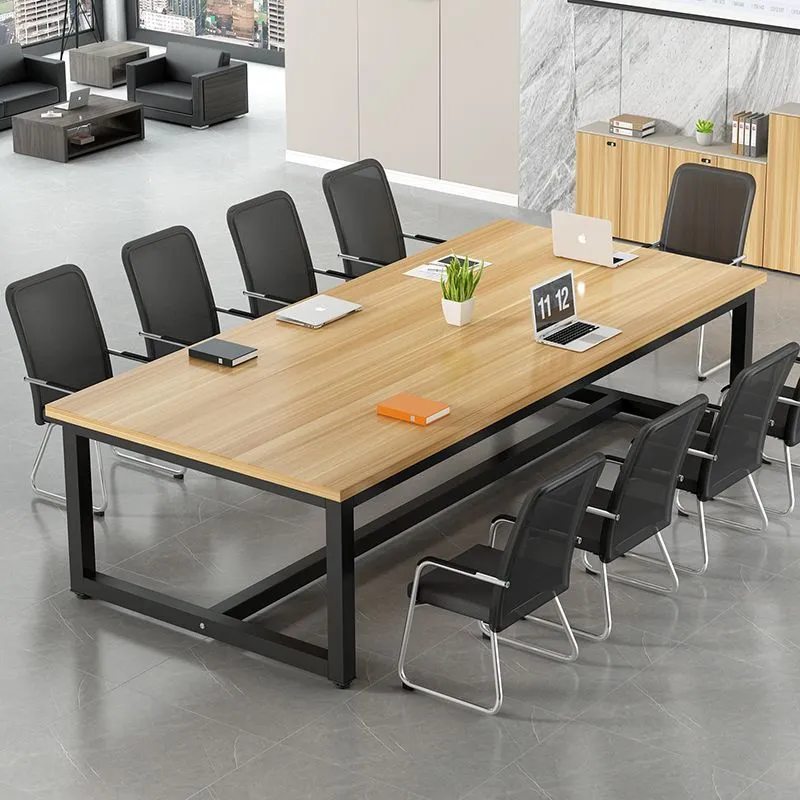 Large Conference Table Rectangular Office Furniture Meeting Room Desk Table and Chair Set Long Workbench for Business Meetings and Presentations thumbnail 10
