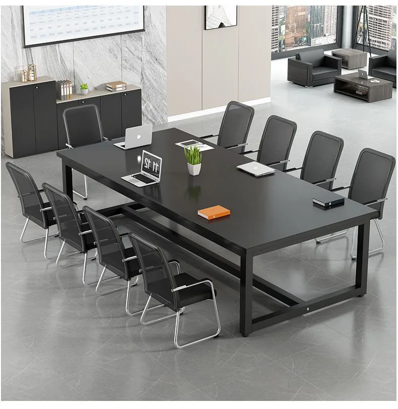 Large Conference Table Rectangular Office Furniture Meeting Room Desk Table and Chair Set Long Workbench for Business Meetings and Presentations showcase 16