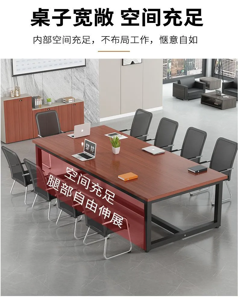 Large Conference Table Rectangular Office Furniture Meeting Room Desk Table and Chair Set Long Workbench for Business Meetings and Presentations showcase 10