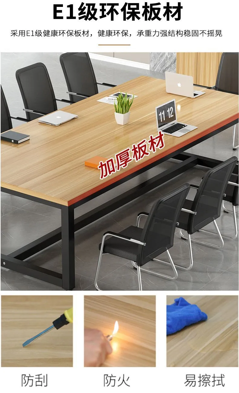 Large Conference Table Rectangular Office Furniture Meeting Room Desk Table and Chair Set Long Workbench for Business Meetings and Presentations showcase 9
