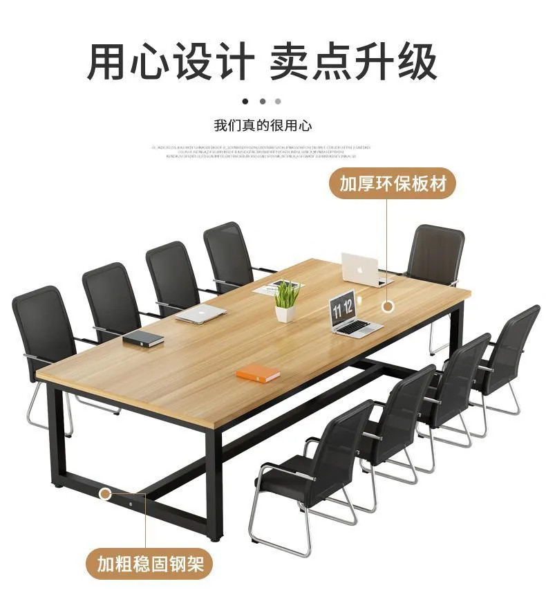 Large Conference Table Rectangular Office Furniture Meeting Room Desk Table and Chair Set Long Workbench for Business Meetings and Presentations showcase 8