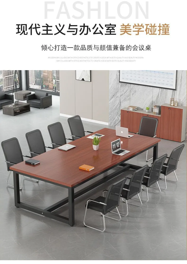 Large Conference Table Rectangular Office Furniture Meeting Room Desk Table and Chair Set Long Workbench for Business Meetings and Presentations showcase 4