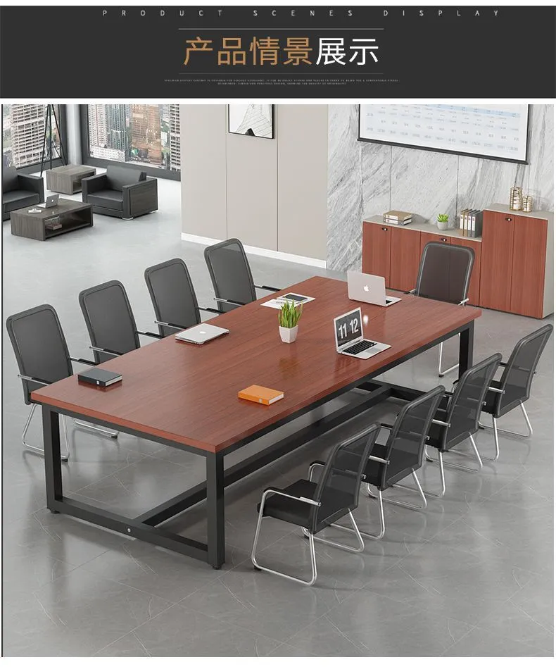 Large Conference Table Rectangular Office Furniture Meeting Room Desk Table and Chair Set Long Workbench for Business Meetings and Presentations showcase 14