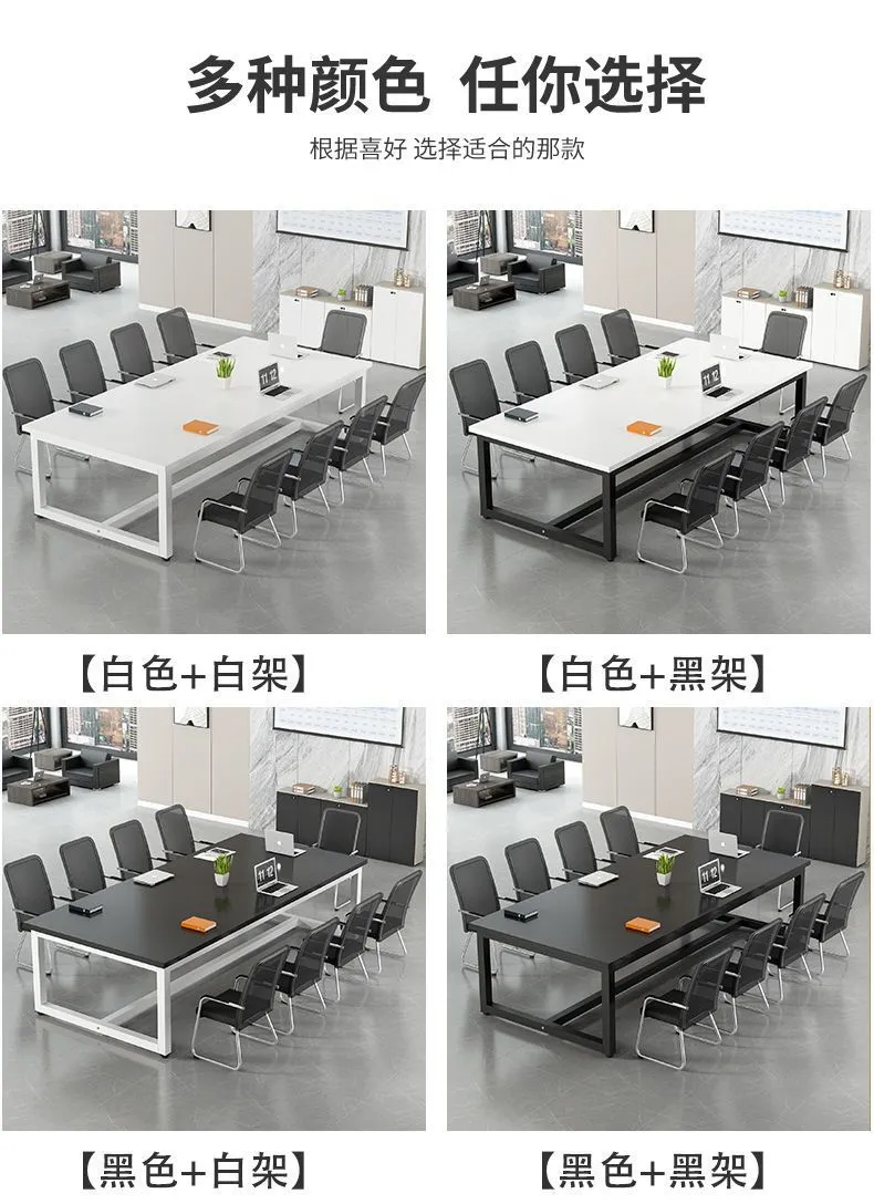 Large Conference Table Rectangular Office Furniture Meeting Room Desk Table and Chair Set Long Workbench for Business Meetings and Presentations showcase 5