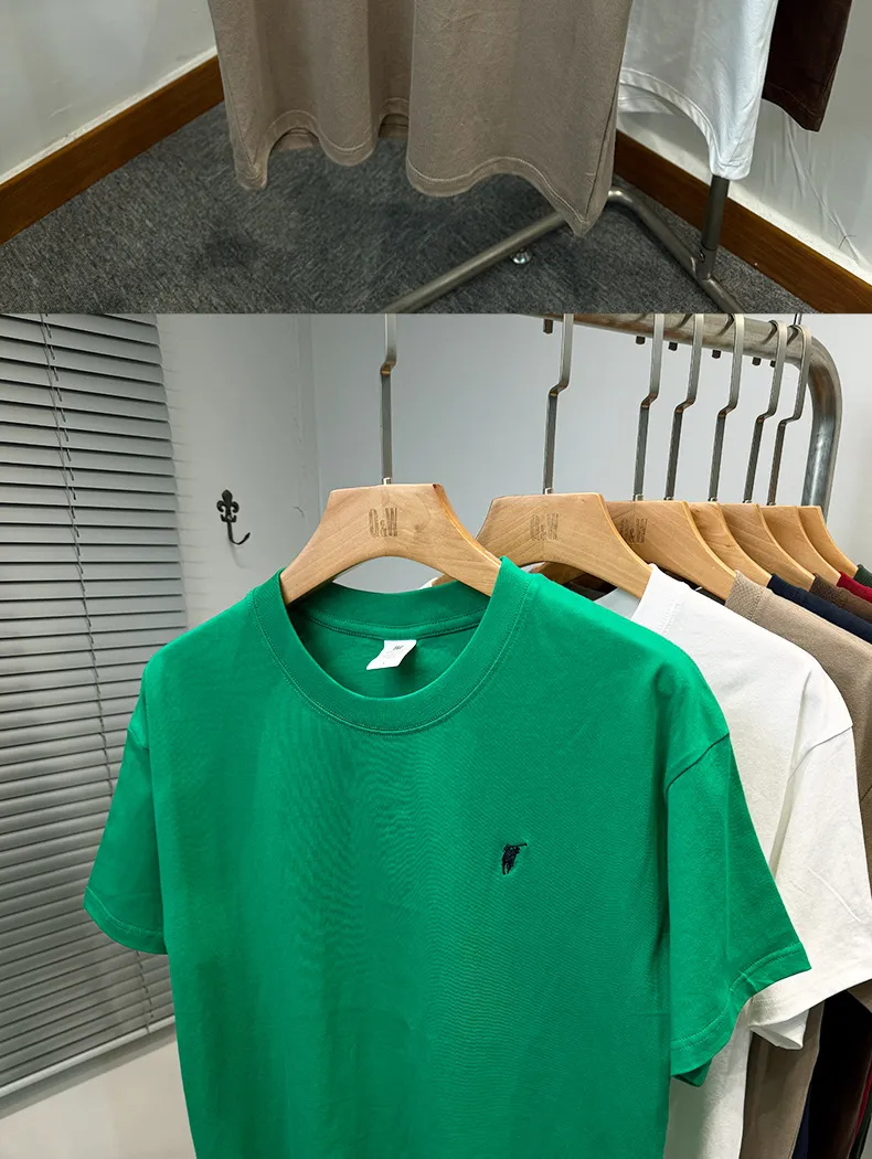 Men's Premium Cotton T-Shirt - Short Sleeve, Loose Fit, Round Neck - Solid Color Summer Top - High-End Casual Style 2025 Collection showcase 12