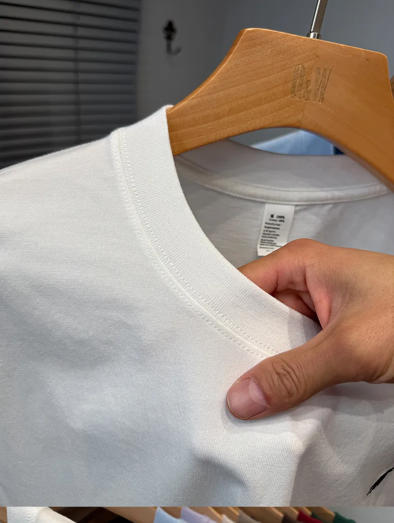 Men's Premium Cotton T-Shirt - Short Sleeve, Loose Fit, Round Neck - Solid Color Summer Top - High-End Casual Style 2025 Collection showcase 14