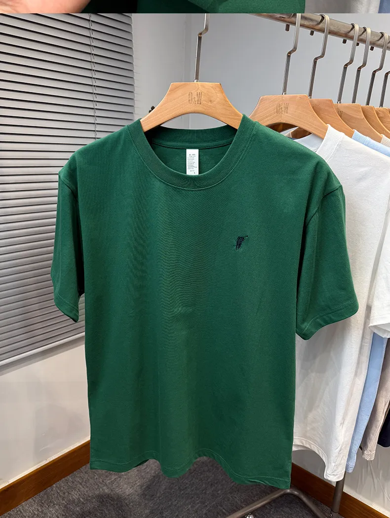 Men's Premium Cotton T-Shirt - Short Sleeve, Loose Fit, Round Neck - Solid Color Summer Top - High-End Casual Style 2025 Collection showcase 19