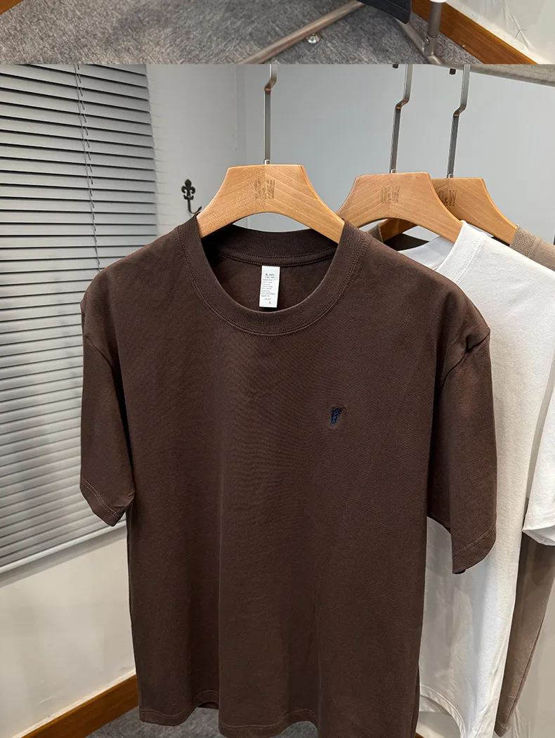 Men's Premium Cotton T-Shirt - Short Sleeve, Loose Fit, Round Neck - Solid Color Summer Top - High-End Casual Style 2025 Collection showcase 9