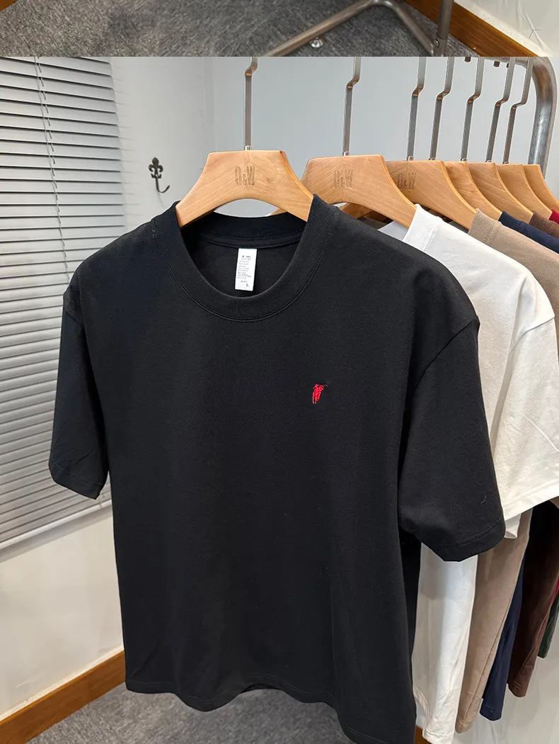 Men's Premium Cotton T-Shirt - Short Sleeve, Loose Fit, Round Neck - Solid Color Summer Top - High-End Casual Style 2025 Collection showcase 8