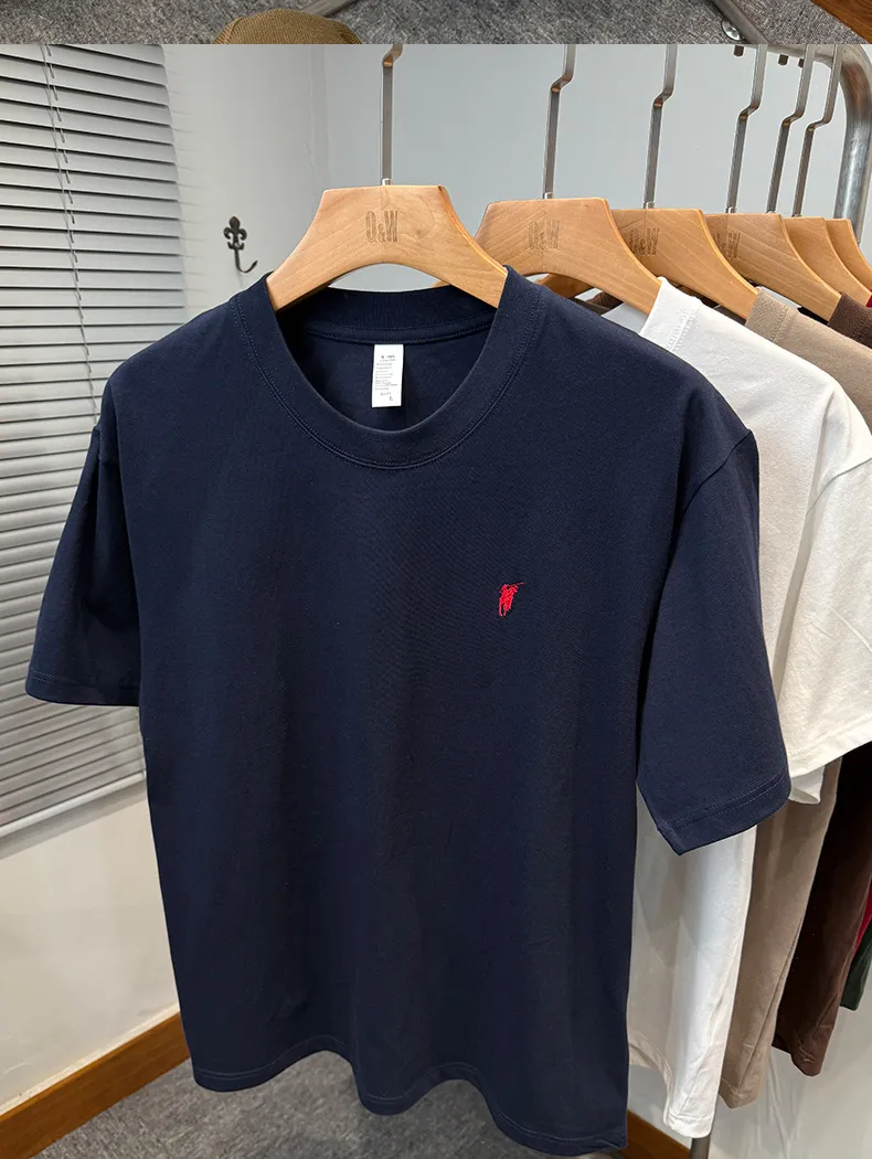 Men's Premium Cotton T-Shirt - Short Sleeve, Loose Fit, Round Neck - Solid Color Summer Top - High-End Casual Style 2025 Collection showcase 16