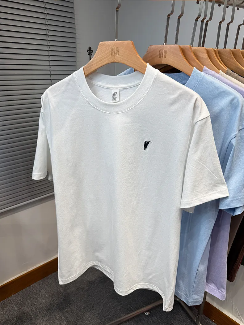 Men's Premium Cotton T-Shirt - Short Sleeve, Loose Fit, Round Neck - Solid Color Summer Top - High-End Casual Style 2025 Collection showcase 10