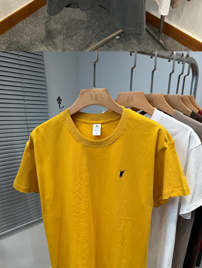 Men's Premium Cotton T-Shirt - Short Sleeve, Loose Fit, Round Neck - Solid Color Summer Top - High-End Casual Style 2025 Collection showcase 5
