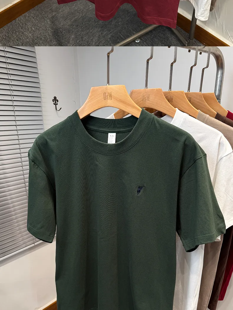 Men's Premium Cotton T-Shirt - Short Sleeve, Loose Fit, Round Neck - Solid Color Summer Top - High-End Casual Style 2025 Collection showcase 7