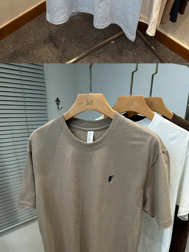 Men's Premium Cotton T-Shirt - Short Sleeve, Loose Fit, Round Neck - Solid Color Summer Top - High-End Casual Style 2025 Collection showcase 3