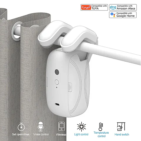 Smart Home Electric Curtain Motor - WiFi Remote Control, Automatic Blinds, Voice Control, Compatible with Tuya/Smart Life App - DIY Home Automation