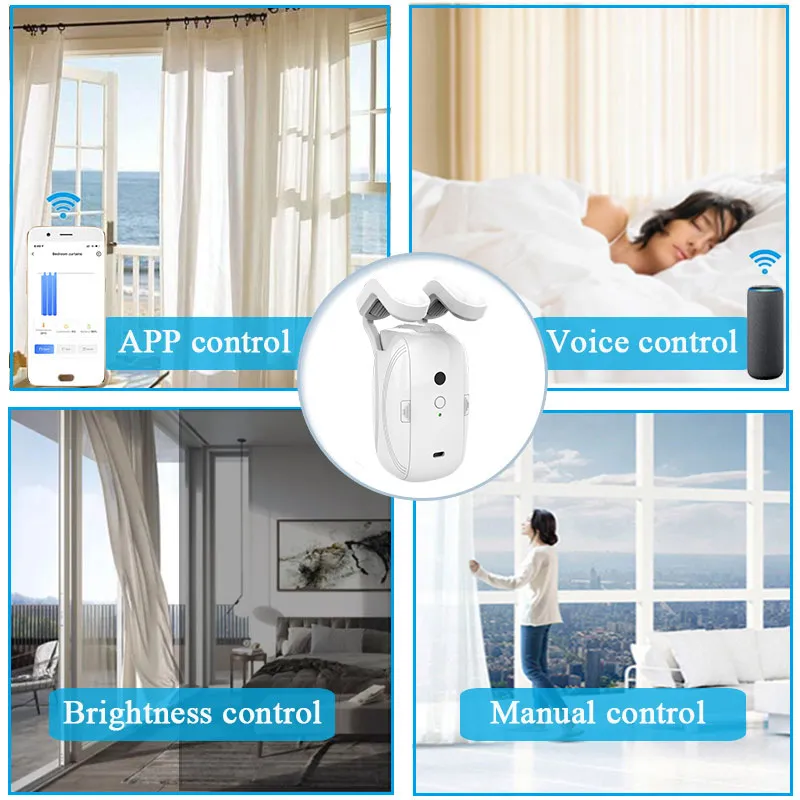 Smart Home Electric Curtain Motor - WiFi Remote Control, Automatic Blinds, Voice Control, Compatible with Tuya/Smart Life App - DIY Home Automation thumbnail 3