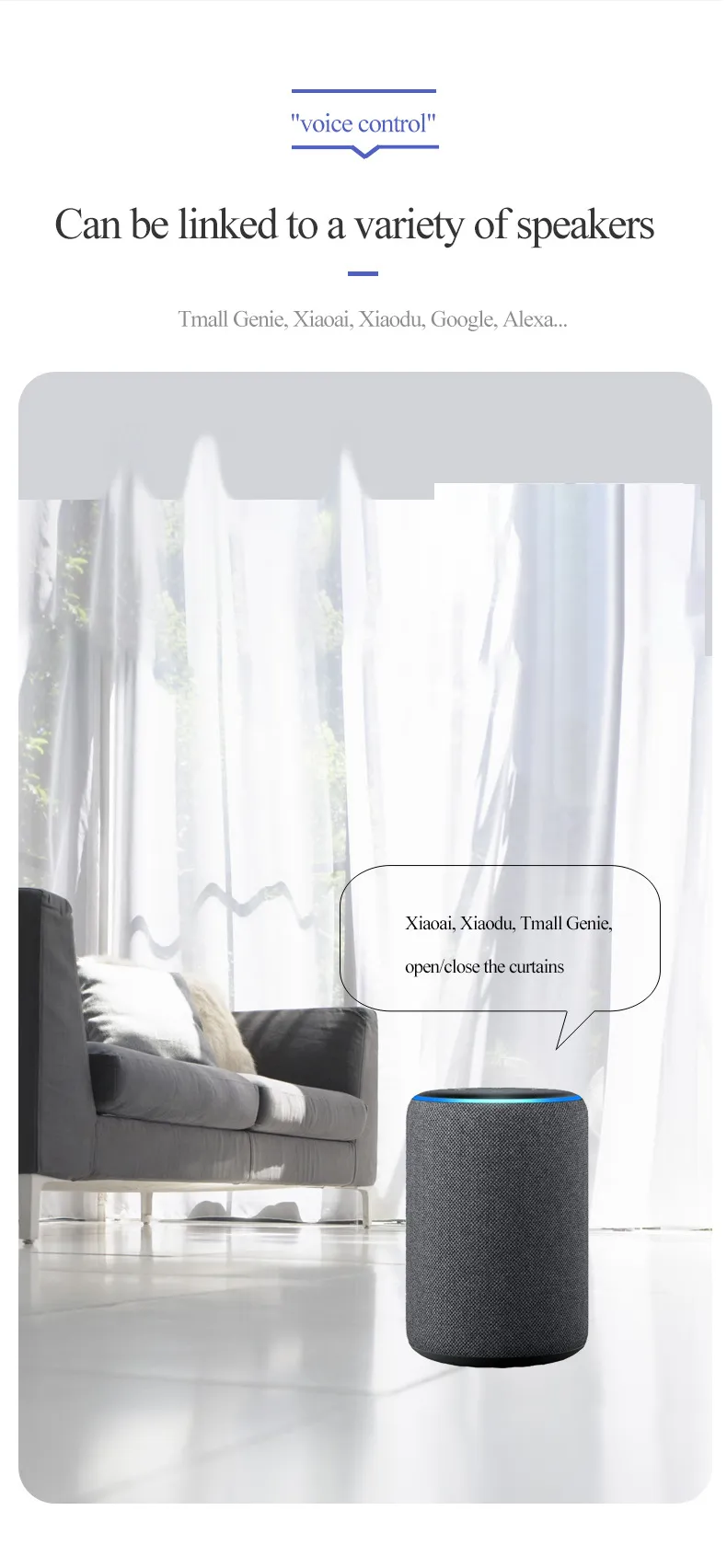 Smart Home Electric Curtain Motor - WiFi Remote Control, Automatic Blinds, Voice Control, Compatible with Tuya/Smart Life App - DIY Home Automation showcase 8