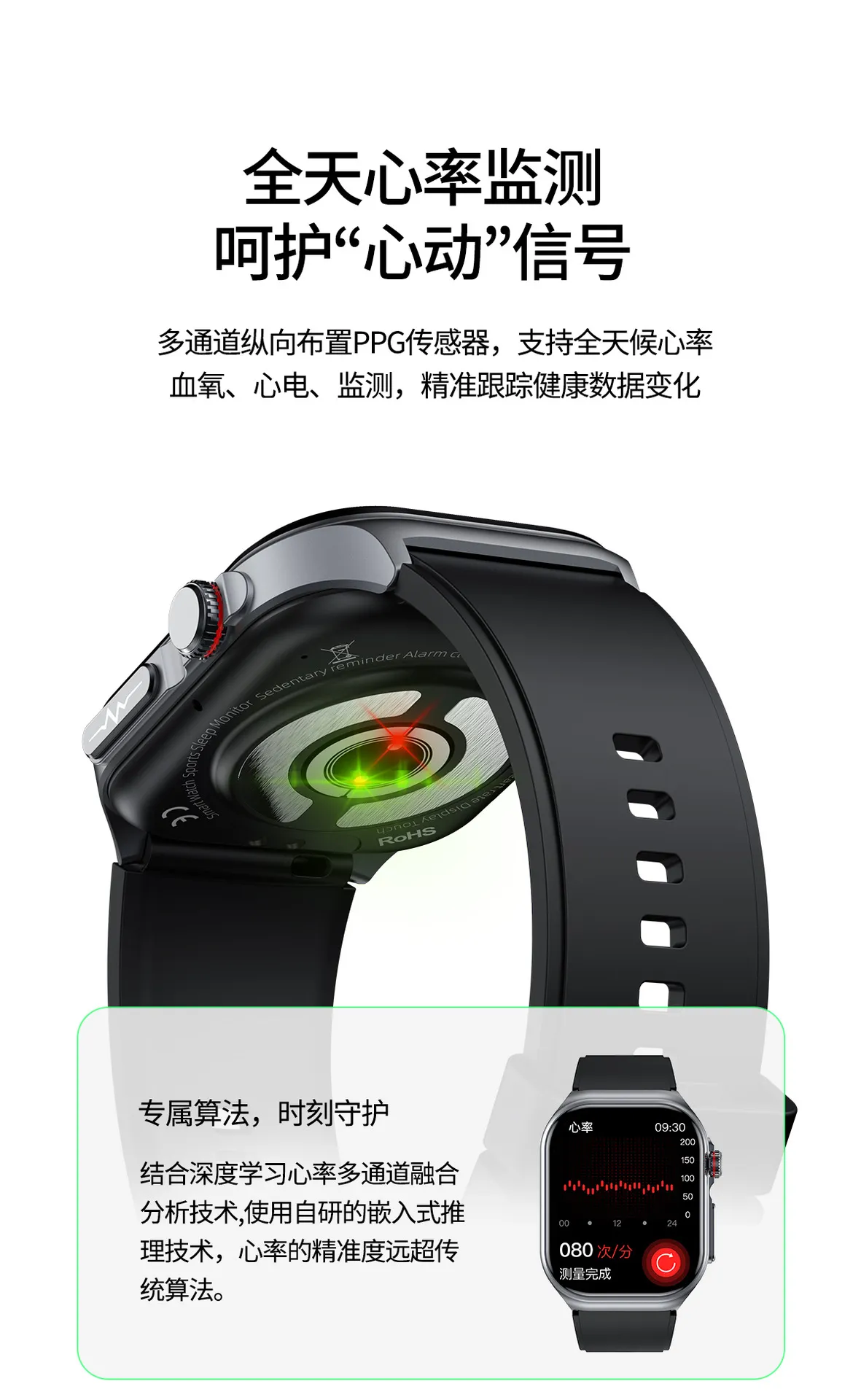 ET585 Smart Watch with ECG, Bluetooth Call, Body Fat, Blood Pressure & Blood Sugar Monitoring, Heart Rate Tracking, Multi-Exercise Modes - Health & Fitness Smartwatch showcase 7