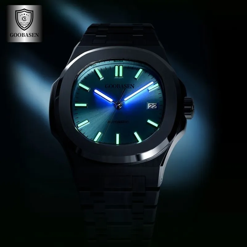 Men's Automatic Mechanical Watch, Self-Winding, Stainless Steel Band, Luxury Business Wristwatch for Men, Best Selling, Shock Resistant, Water Resistant thumbnail 2