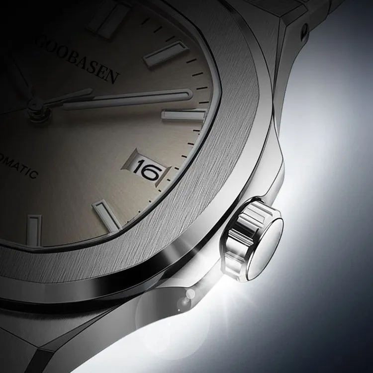 Men's Automatic Mechanical Watch, Self-Winding, Stainless Steel Band, Luxury Business Wristwatch for Men, Best Selling, Shock Resistant, Water Resistant thumbnail 4