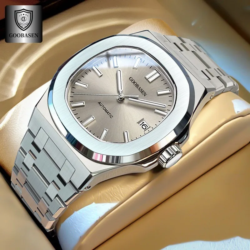 Men's Automatic Mechanical Watch, Self-Winding, Stainless Steel Band, Luxury Business Wristwatch for Men, Best Selling, Shock Resistant, Water Resistant thumbnail 1