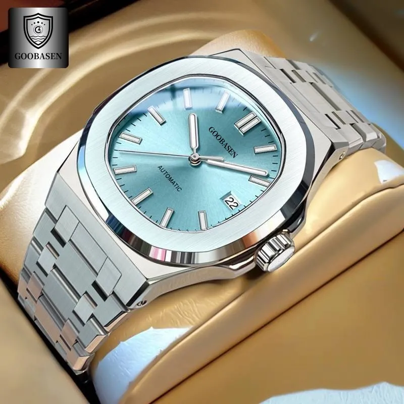 Men's Automatic Mechanical Watch, Self-Winding, Stainless Steel Band, Luxury Business Wristwatch for Men, Best Selling, Shock Resistant, Water Resistant thumbnail 6