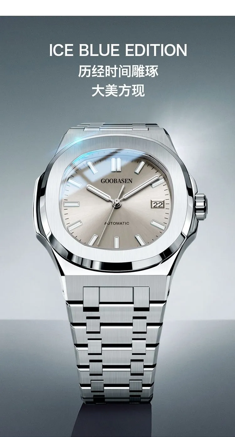 Men's Automatic Mechanical Watch, Self-Winding, Stainless Steel Band, Luxury Business Wristwatch for Men, Best Selling, Shock Resistant, Water Resistant showcase 9