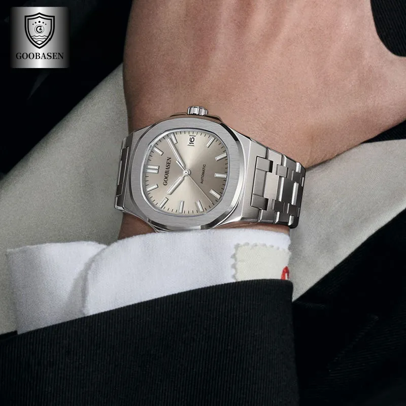 Men's Automatic Mechanical Watch, Self-Winding, Stainless Steel Band, Luxury Business Wristwatch for Men, Best Selling, Shock Resistant, Water Resistant thumbnail 3